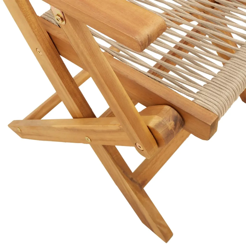 Set Pranzo da Giardino 5 pz Beige Polipropilene/ Legno Massello