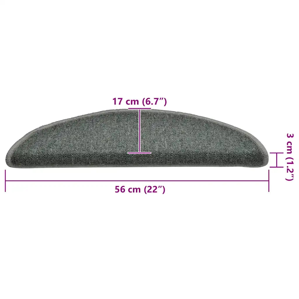 Tappetini per scale 30 pz | Gradini per Scale 56x17x3 cm Verde scuro semicircolari