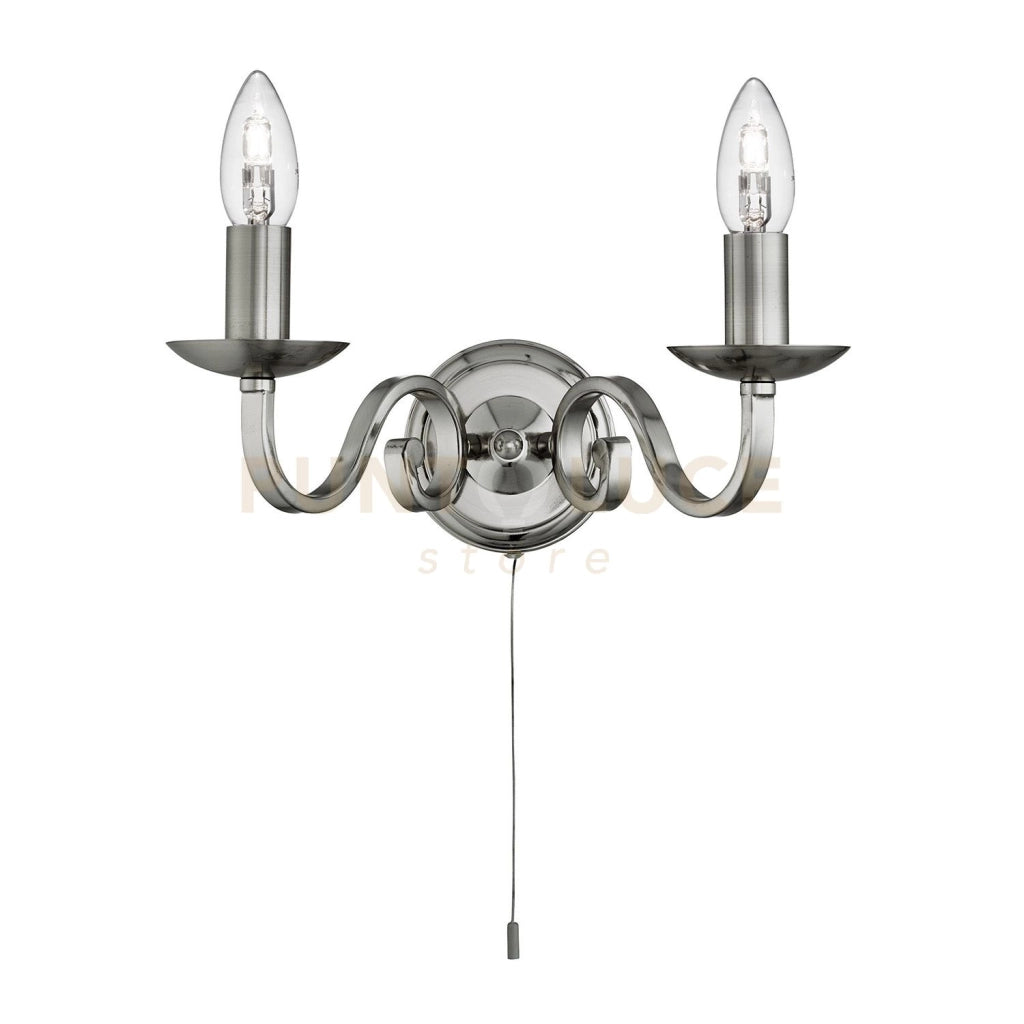 Lampada da parete Richmond 2Lt - Metallo argento satinato