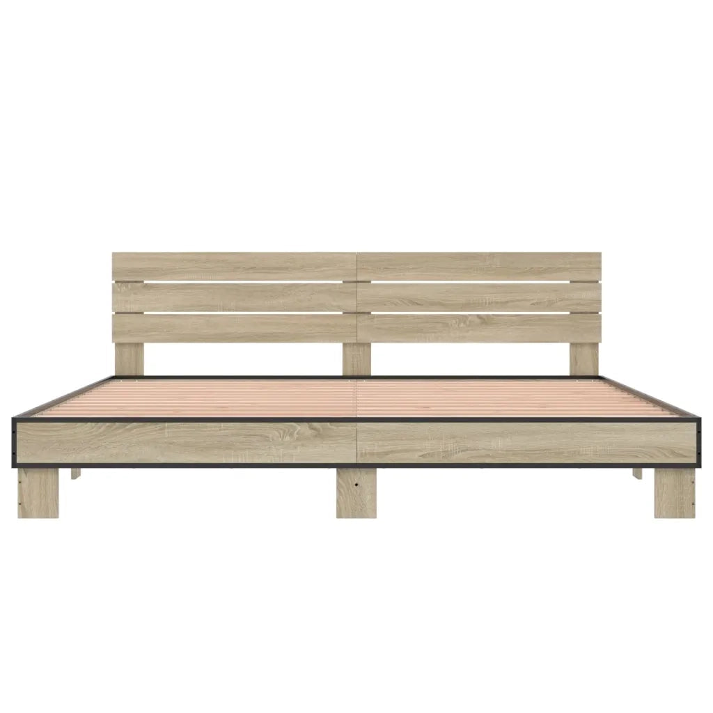 Giroletto Rovere Sonoma 200x200 cm Legno Multistrato e Metallo