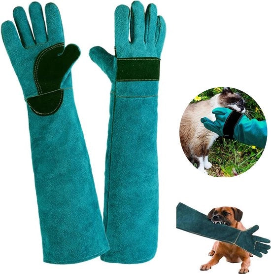 Manopole di protezione per animali - Anti-bite - Resistente allo sfregamento - Compatta - Antiscivolo - 60cm - Manopole robuste - per manipolazione cani, gatti, uccelli, serpenti, lucertole, rettili - Manica resistente al taglio