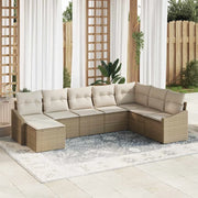 Set di divani con cuscino 8 pcs Beige polyrattan 3346841