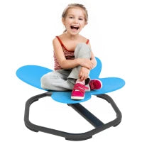 Seggiolino sensoriale per bambini, forma a farfalla, favorisce equilibrio e coordinazione, Plastica, Metallo, Blu