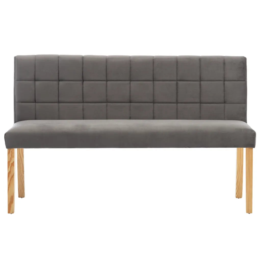 Panca-Sgabello 140 cm Grigia in Velluto