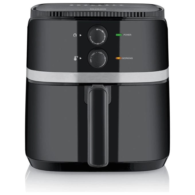 Severin FR 2452 friggitrice Singolo 4,3 L Indipendente 1500 W Friggitrice ad aria calda Nero, Argento