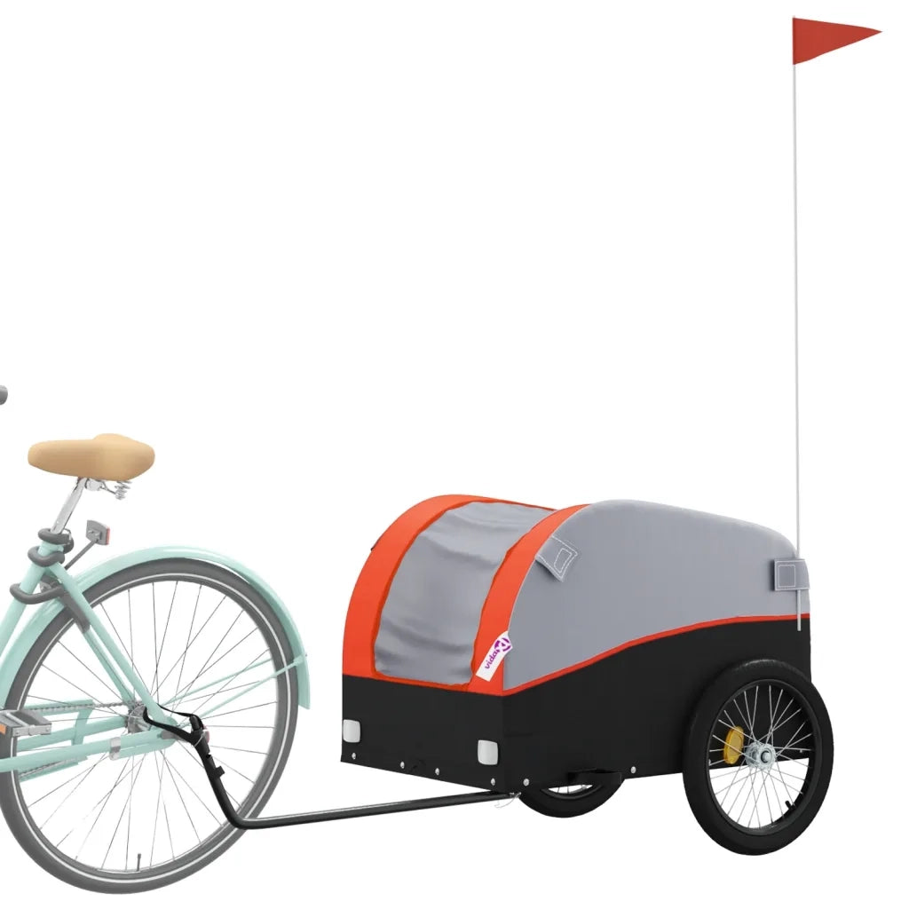 Rimorchio da Bici Nero e Arancione 45 kg in Ferro CFW3884555