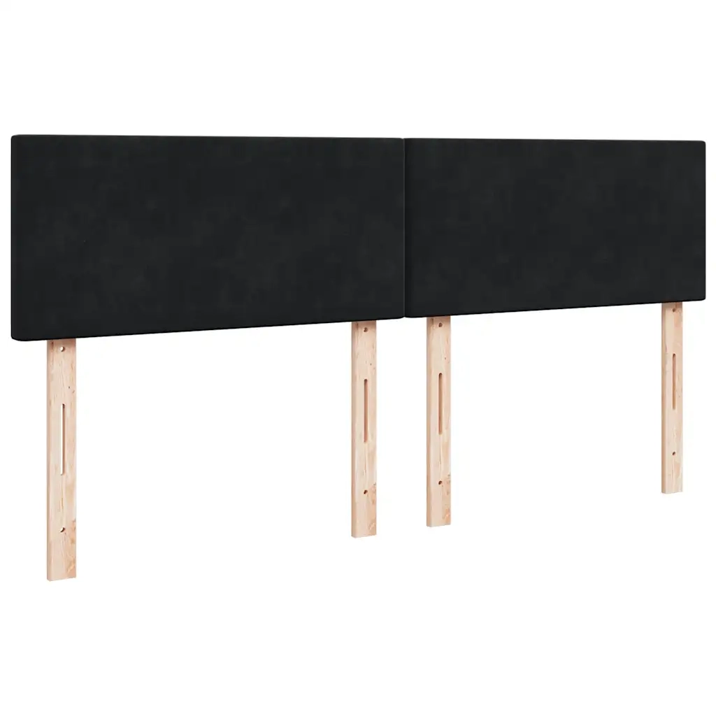Giroletto a Molle con Materasso Nero 200x200 cm in Velluto