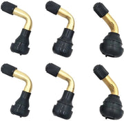 Ventieli per pneumatici a 90 gradi - 6 pezzi - Ventieli tubeless - Bocchette in ottone - Adattatore di ventile - Gomma duraturo - Ventieli