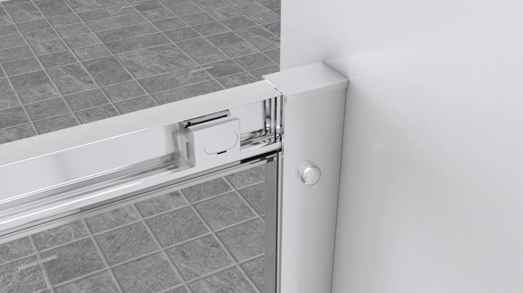 Box doccia a nicchia 150 cm porta scorrevole apertura centrale H195 cm LISA Cromato