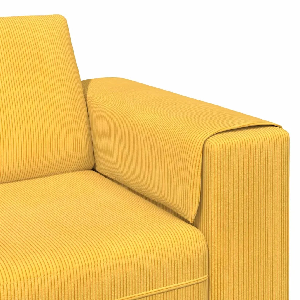Divano in tessuto Giallo Chiaro Tessuto in velluto a coste