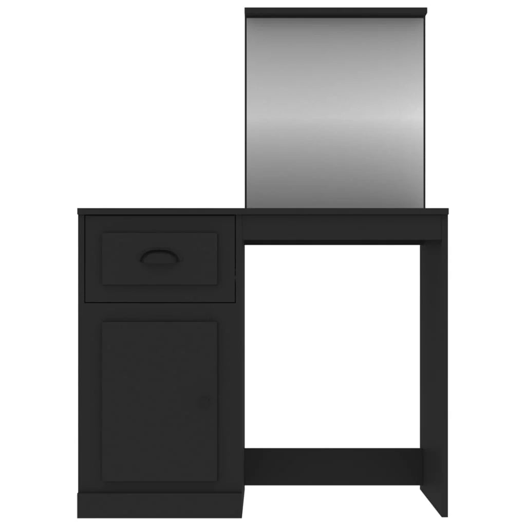 Toletta con specchio 90 x 50 x 132,5 cm legno ingegnerizzato nero 02_0006364