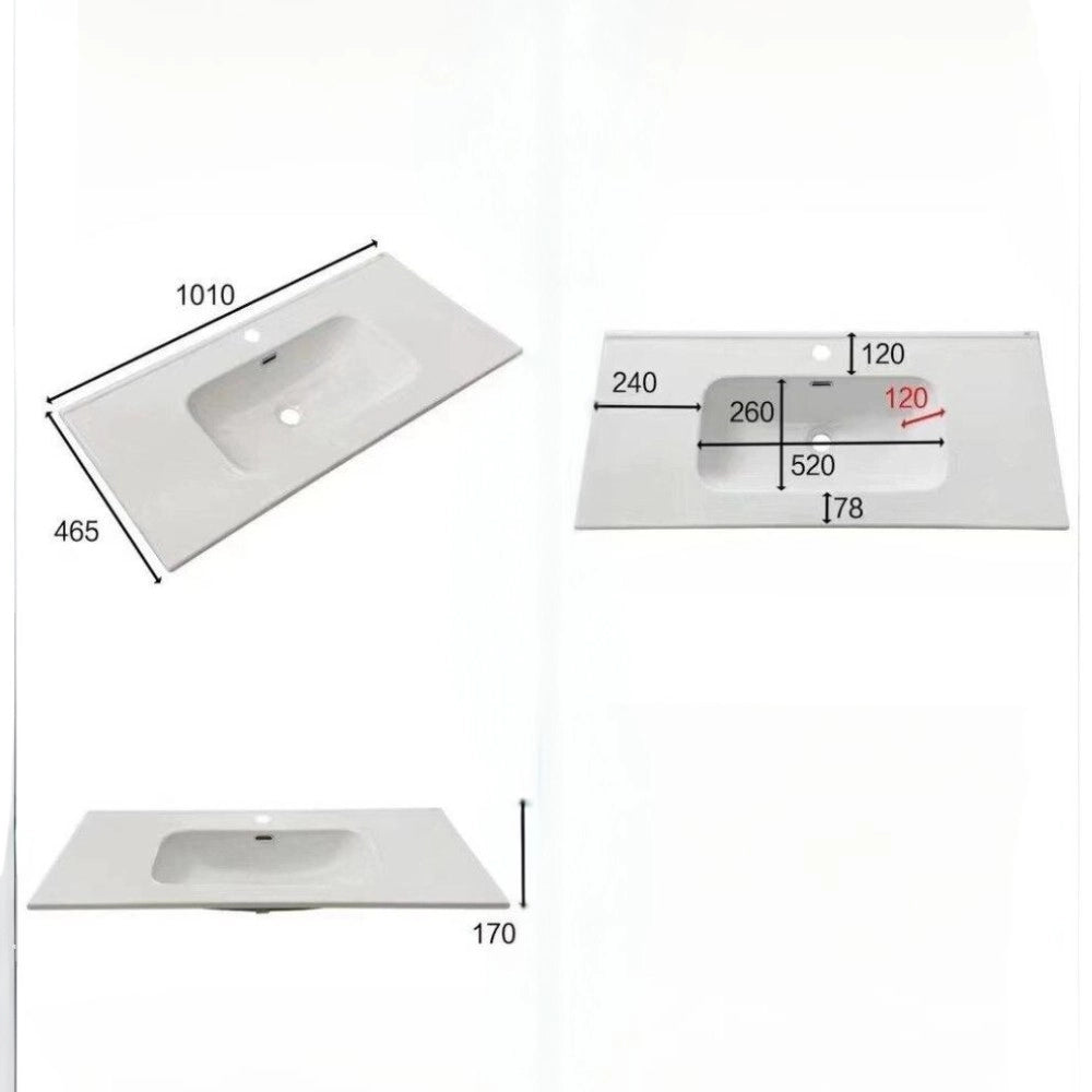 Lavabo da appoggio 101x46.5x14 cm bianco