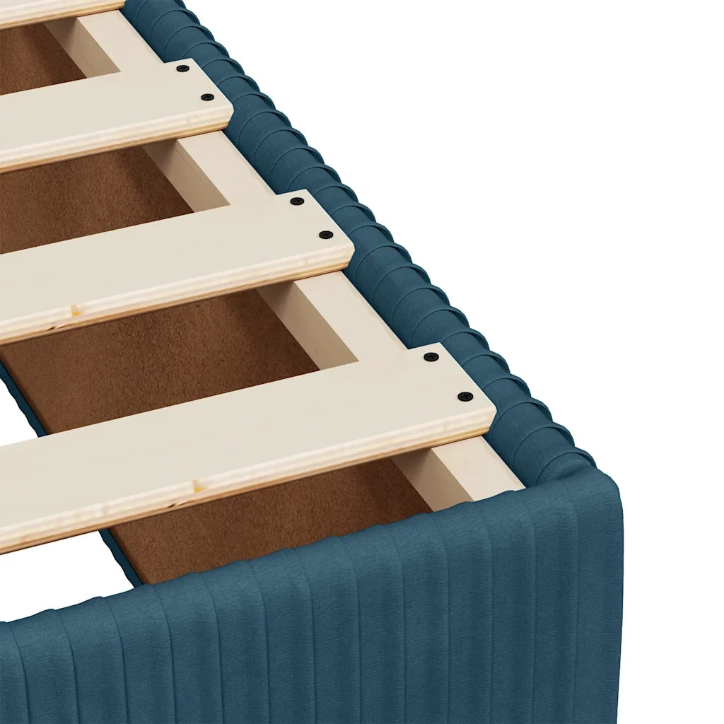Giroletto a Molle con Materasso Blu Scuro 140x200 cm in Velluto