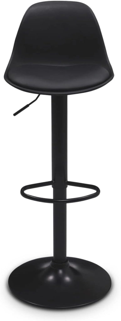 Lote de 4 taburetes de bar negros de diseño KARL con patas negras