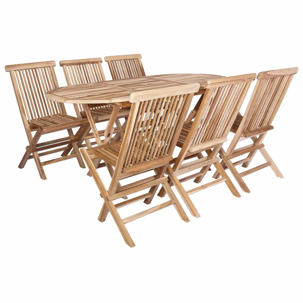 Set di Mobili da Giardino 7 pz Naturale Legno di teak solido 3418862