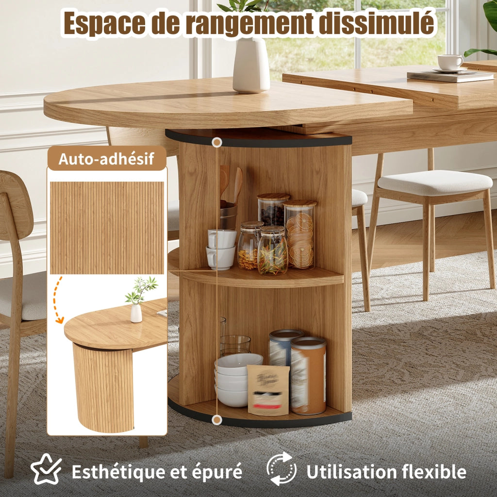 Tavolo da pranzo allungabile con vano nascosto; 4 modalità; per cucina e soggiorno; 160 × 80 × 76 cm