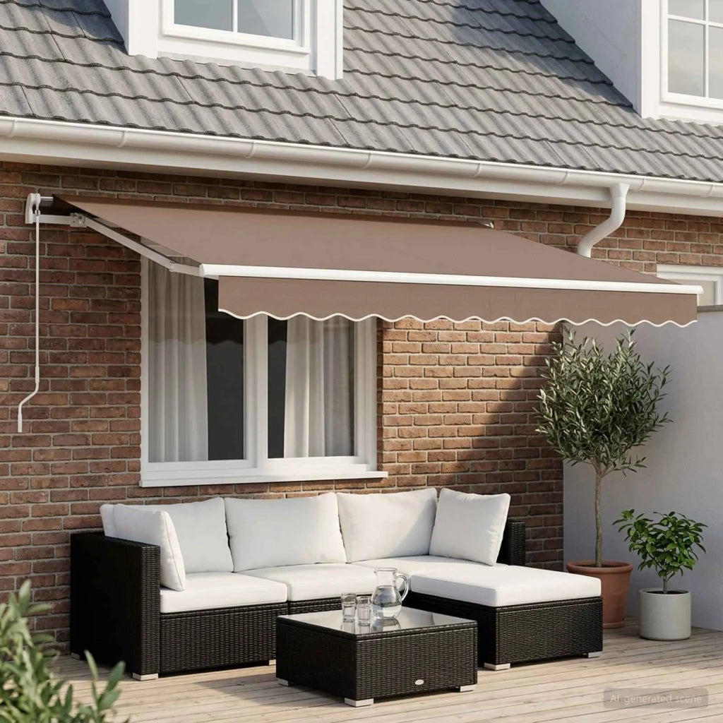 Tenda retrattile Tortora 4 x 2 m Tessuto 3425822