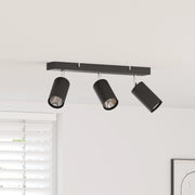 Faretto da soffitto 3 vie regolabile nero GU10 di