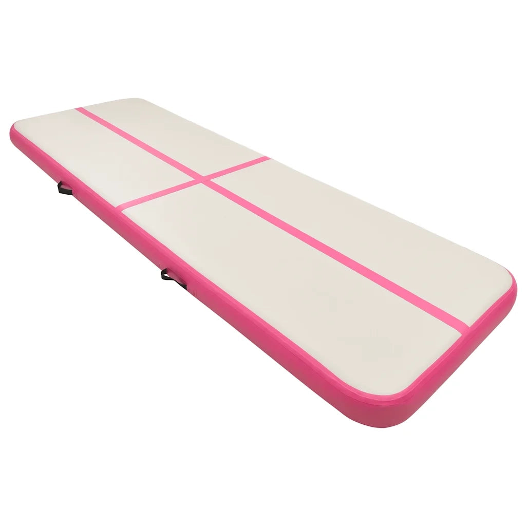 Tappetino Ginnastica Gonfiabile con Pompa 500x100x20cm PVC Rosa CFW8417796