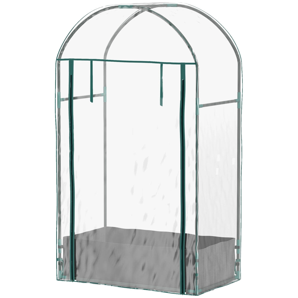 Serra da Parete per Piante con Ingresso Avvolgibile ¨C zephmum ¨C Acciaio e Plastica Trasparente 89x50x152 cm
