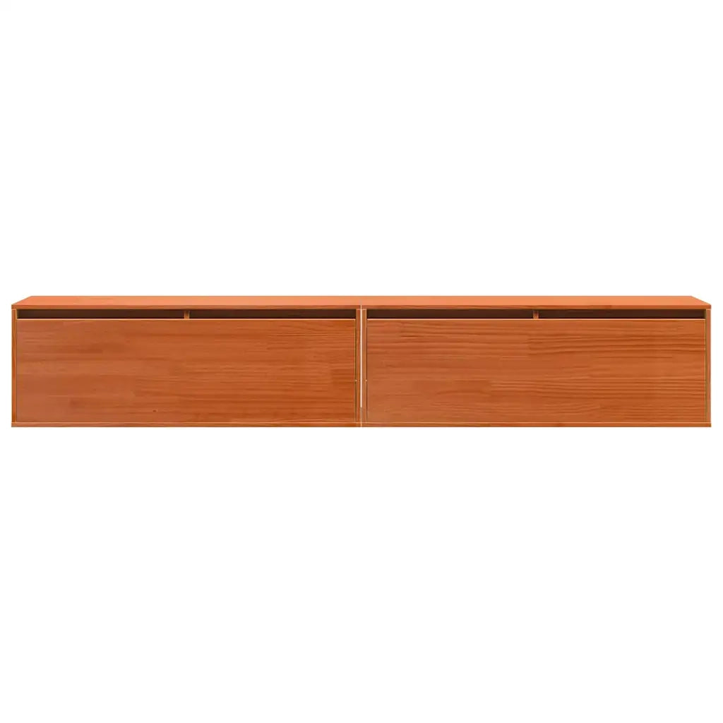 Armadietto a muro con lo scaffale Marrone cerato Pino massello 869862