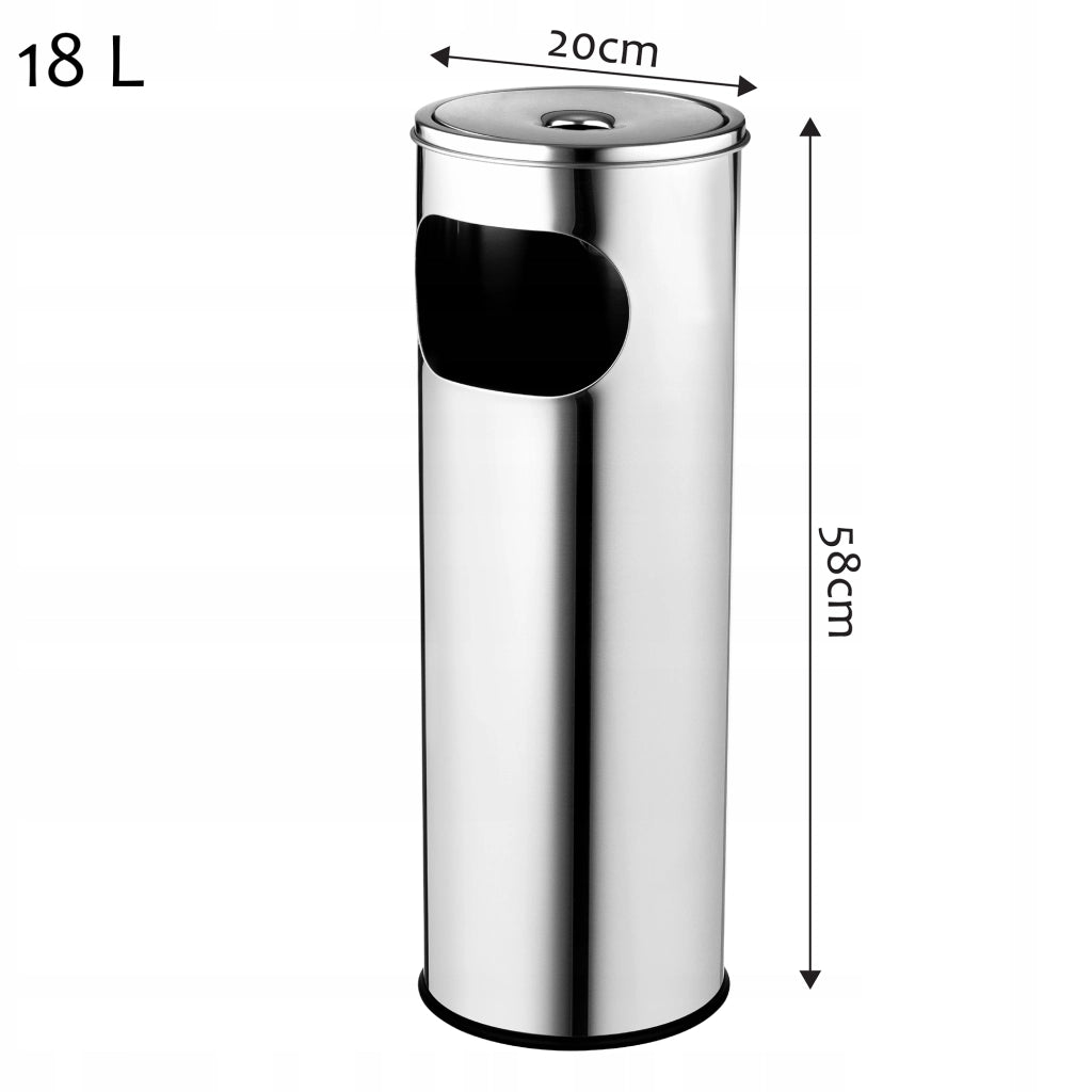 Posacenere da esterno KADAX, posacenere verticale, cestino per rifiuti 18L 2 in 1