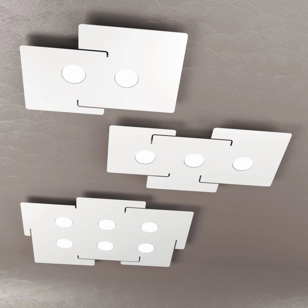 Plafoniera a led ECHO Top Light in metallo Bianco rettangolare con 2 attacchi lampadina Gx53