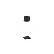 Zafferano Lampada a led da tavolo Poldina Pro Nera ricaricabile e dimmerabile con batteria fino a 12 ore. Da esterno IP65.
