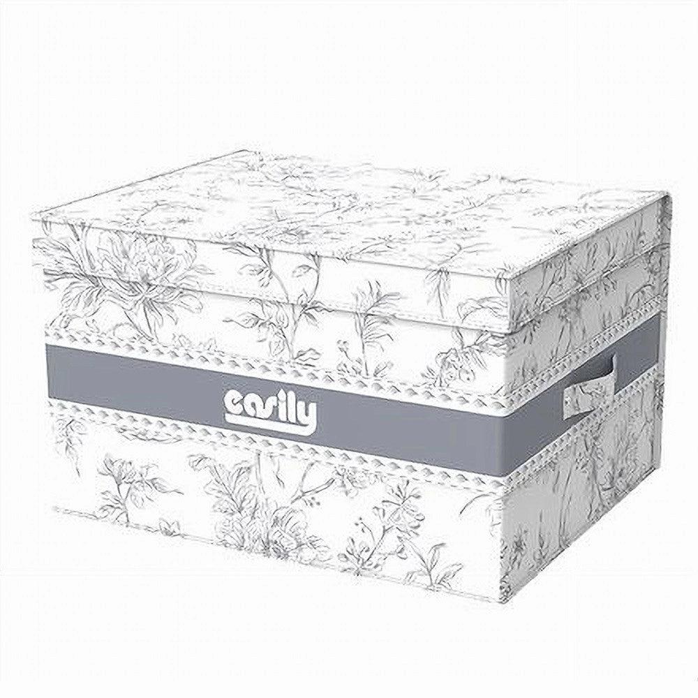 Trade Shop - Box Portatutto Scatola Salvaspazio Contenitore Organizer 30x28x15cm Fantasia 87313 -