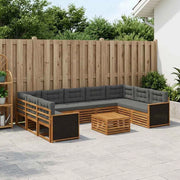 Set di divani da esterno 10 pz Naturale e Antracite 3383855