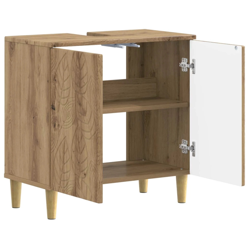 Armadio per Lavabo da Bagno DELFT Rovere Artigianale 897014