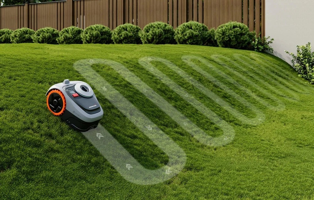 Navimow - Robot tagliaerba i208 AWD, larghezza di taglio 18 cm / 800 m², con app, GARAGE IN OMAGGIO