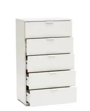 Cassettiera 5 cassetti bianco già montato L60 H105 P38