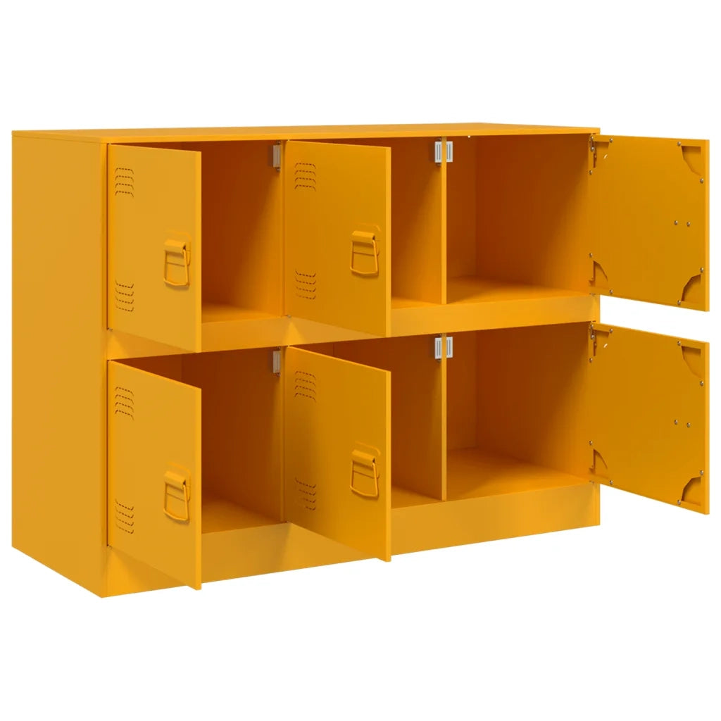 Credenza | Madia | Buffet da pranzo | Armadio da pranzo Giallo Senape 99x39x73 cm in Acciaio