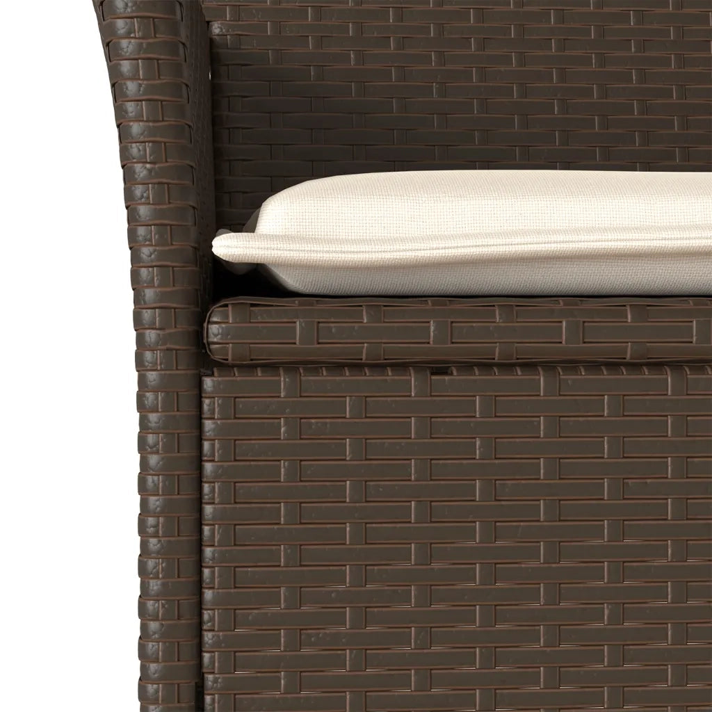 Set da Pranzo da Giardino 3pz | Set Salotto da Giardino con Cuscini Polyrattan e Vetro