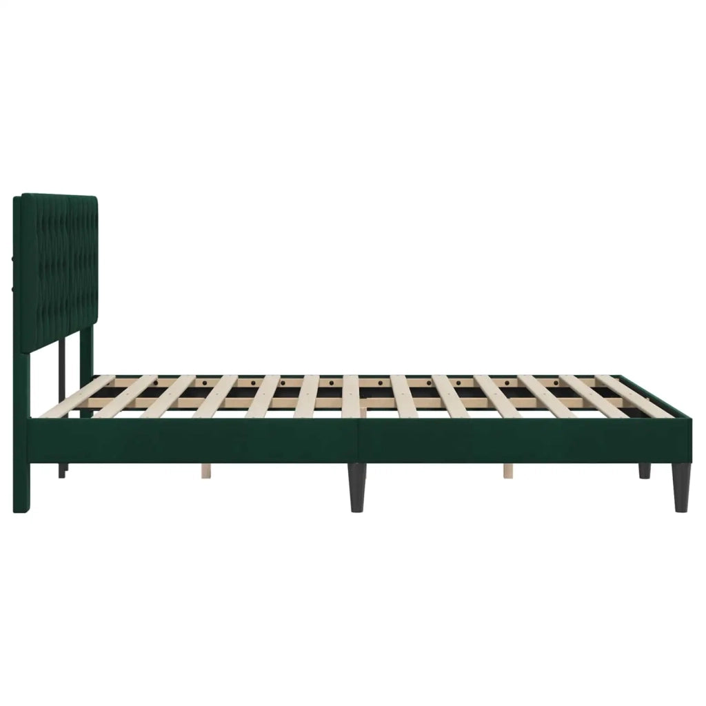 Struttura del letto-Giroletto Verde Scuro 140 x 190 cm Velluto 784676