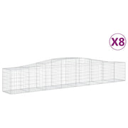 Set di 8 gabbioni ad arco per recinzioni a gabbia e muri di contenimento 400 x 50 x 60/80 cm ferro zincato argento 02_0041237