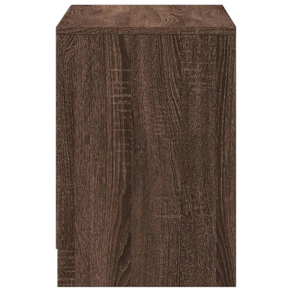Mobile TV multimediale mensola TV credenza mobile TV per sala da pranzo soggiorno camera da letto con illuminazione a LED rovere 100 x 34 x 50 cm legno ingegnerizzato marrone 02_0026462