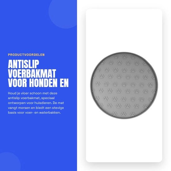 Mat di Cibo per Animali 27,5 cm - Impermeabile in Silicone - Antiscivolo - Resistente al Lavastoviglie - Protezione contro la Sporcizia - Duraturo - Mat di Cibo per Animali