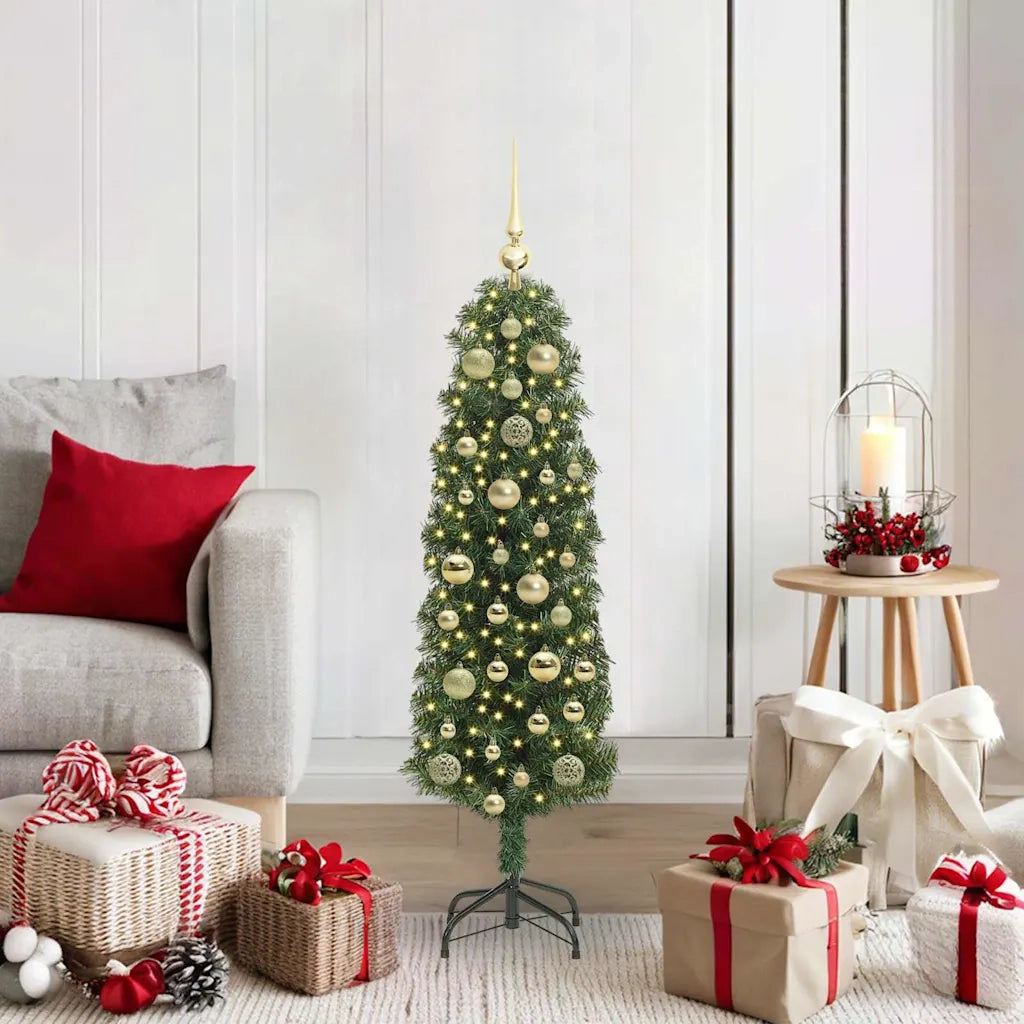 Albero di Natale | Decorazioni natalizie artificiale con 150 LED Verde 120 cm