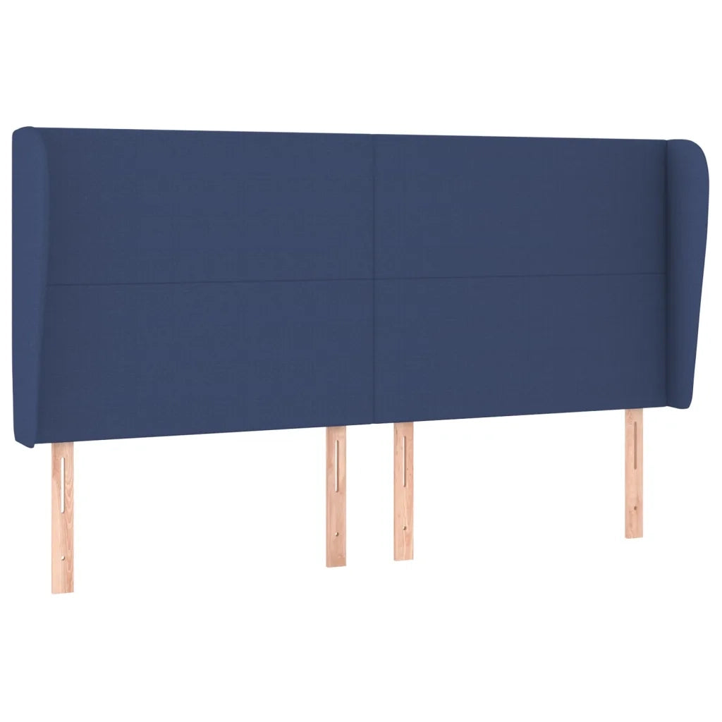 Testiera ad Orecchio-Testata con Orecchie Blu 163x23x118/128 cm in Tessuto 506290