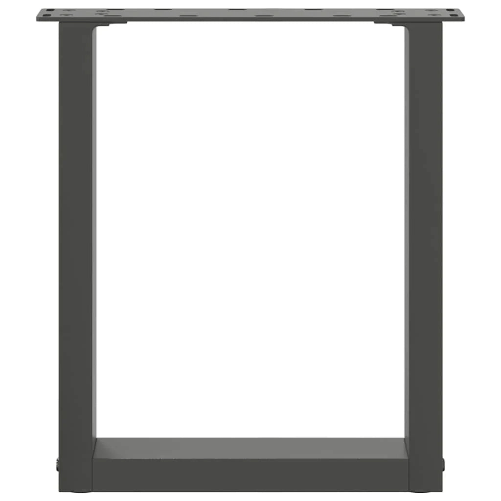 Set di 2 gambe per tavolino a forma di U 28 x 43 cm con piedini regolabili design moderno in acciaio antracite 02_0057390