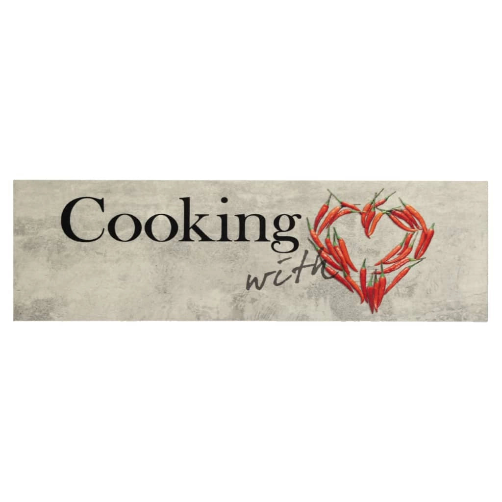 Tappetino da cucina lavabile con elegante e pratico motivo stampato 150 x 45 cm velluto rosso 02_0056462