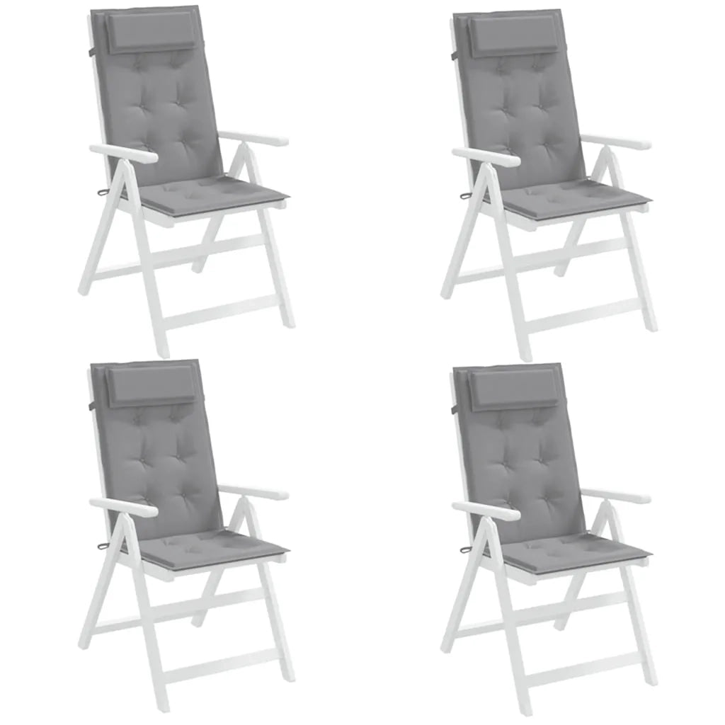 Cuscini per Sedia Schienale Alto 4 pz Grigio Tessuto Oxford 361878