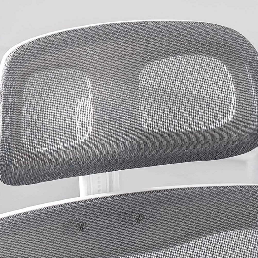 Sedia Ufficio Ergonomica con Supporto Lombare Rete Traspirante e Poggiatesta Regolabile Grigio