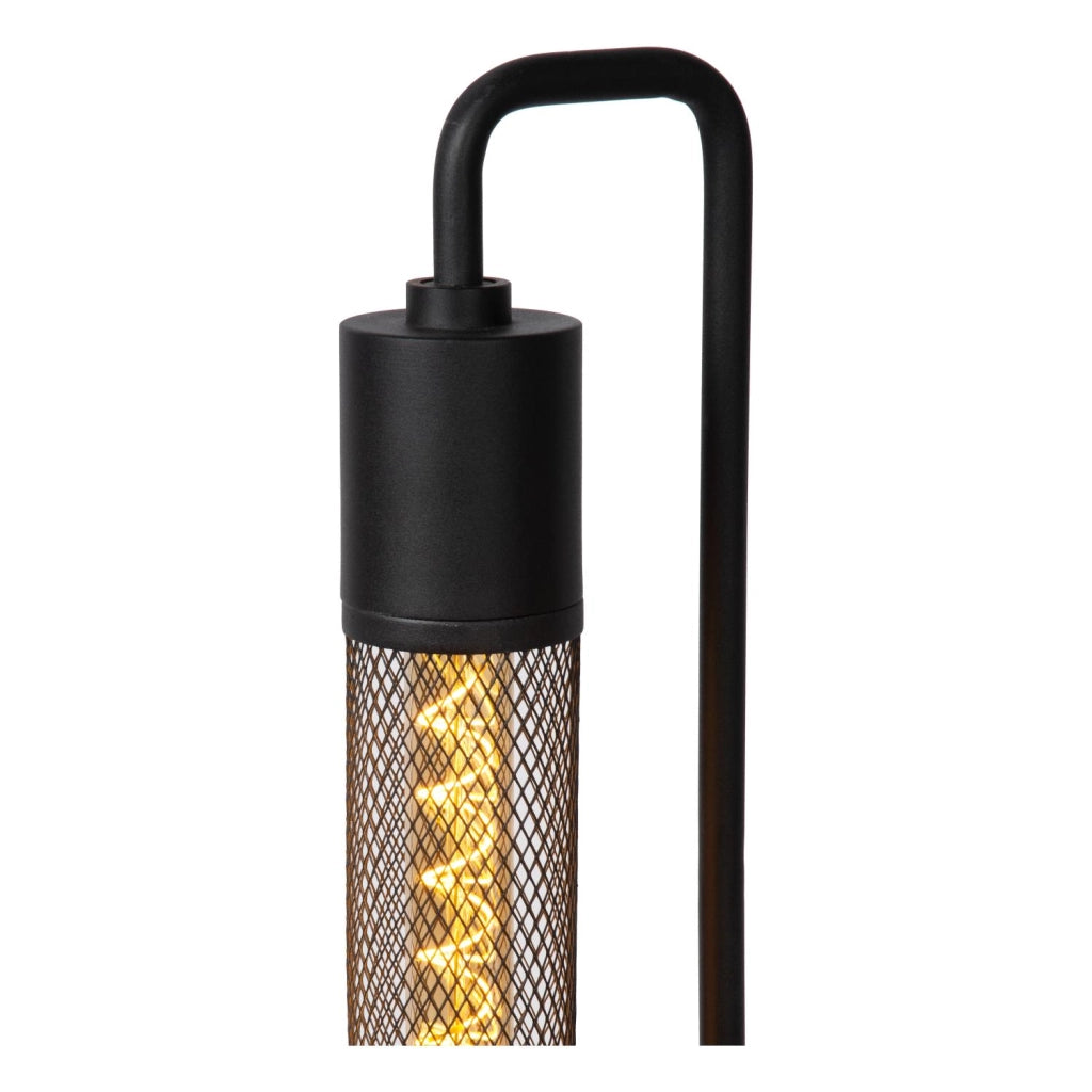Lampada da terra loft nera in metallo 2xE27 CALIXT Lucide