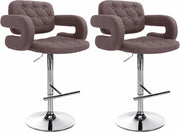 Set 2 Sgabelli Design Dublin In Tessuto marrone