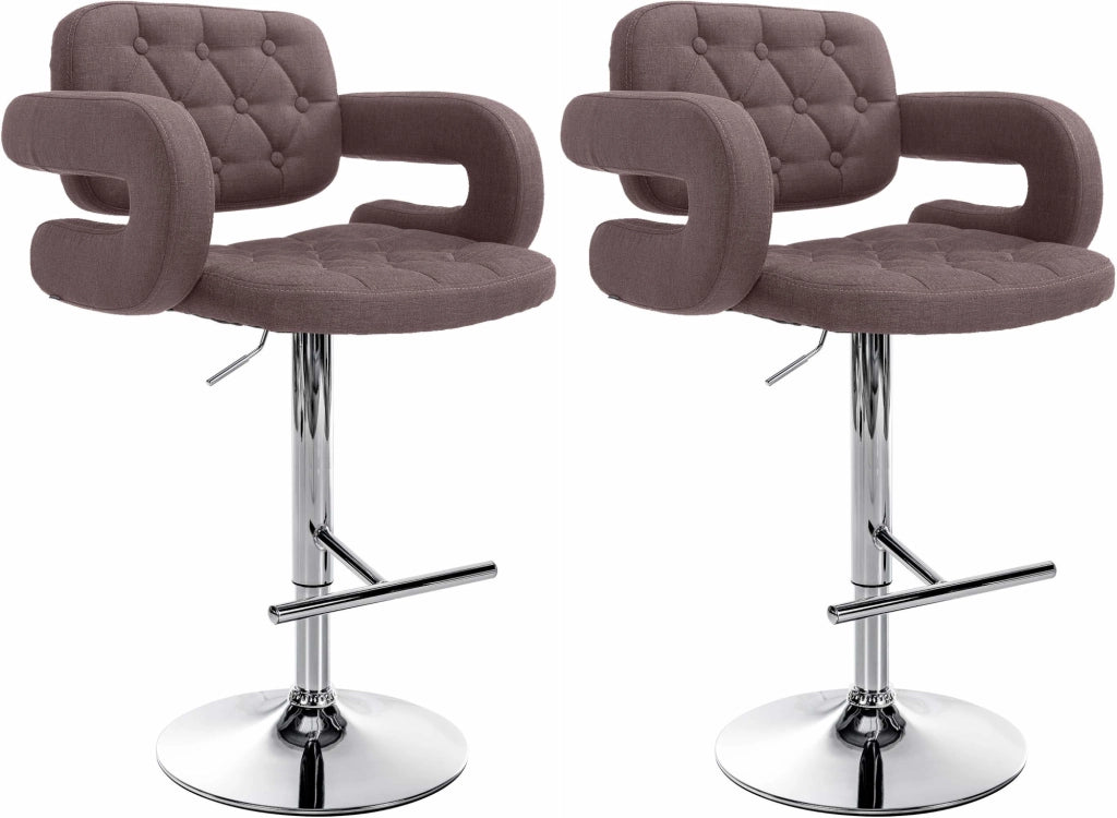 Set 2 Sgabelli Design Dublin In Tessuto marrone
