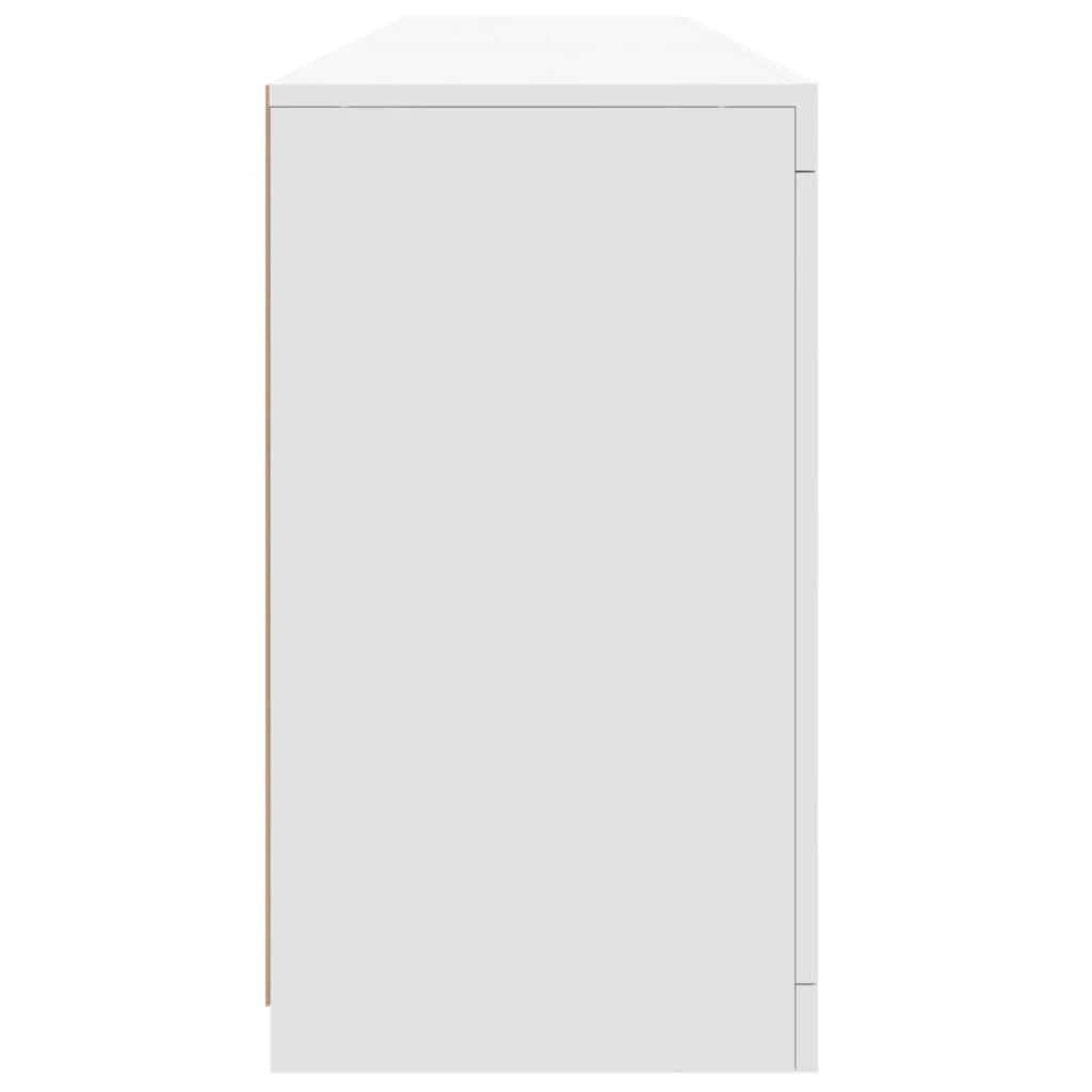 Buffet credenza cassettiera armadio mobile contenitore organizer per cucina soggiorno salotto con luci LED 162 x 37 x 67 cm bianco 02_0029832