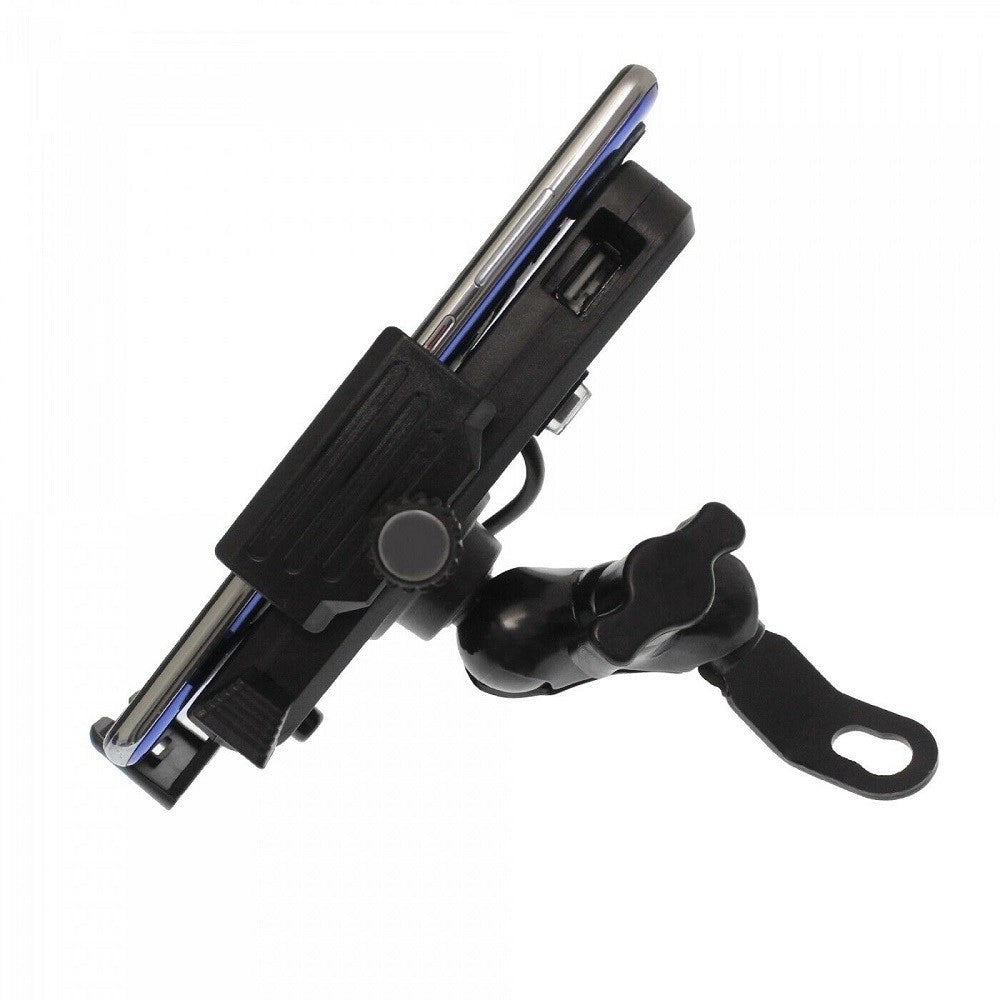 Trade Shop - Supporto Porta Cellulare Con Presa Usb Per Moto Bici Ricarica 5v 2.1a Q-cd66 -